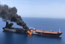 Oil Tanker Suffers Fire Near Oman After Suspected Missile Strike /oil tanker , Oman , security incident , missile strike , maritime safety