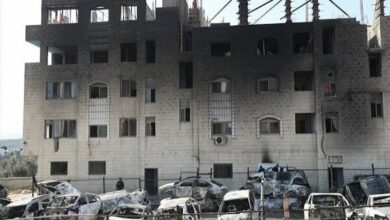 Palestinian Red Crescent Rescues Eight After Settlers Set Fire to Home Near Bethlehem /Palestine , Bethlehem , Settlers , Arson , Red Crescent