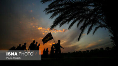 Arbaeen Pilgrims Journey Through Sunset Towards Karbala /Arbaeen , Pilgrimage , Karbala , Sunset , Spirituality