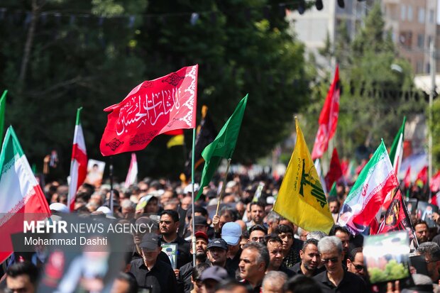 Millions Mourn in Tehran as Nation Bids Farewell to Martyred Leader /Tehran , Iran , Funeral , Mourning , Khamenei