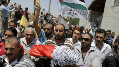 Two Palestinians Martyred in Israeli Occupation Forces Attack Near Ramallah /Palestine , Ramallah , Israeli settlers , West Bank , Palestinian casualties