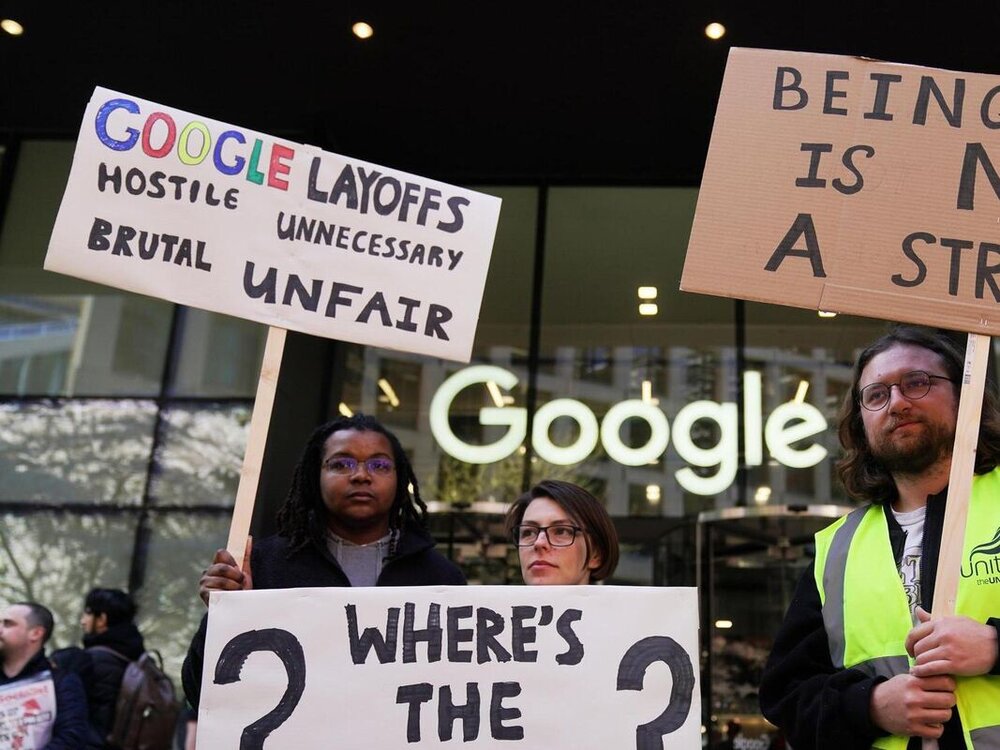 Google Employees Protest Recent Layoffs, Branding Them 'Hostile' and 'Unnecessary' /Google , layoffs , protest , tech industry , employee rights