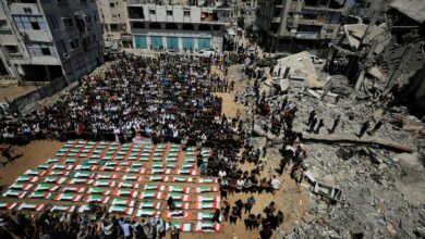 Gaza Mourns 112 Family Victims in Largest Funeral Since Conflict's Start /Gaza , Israel , Airstrike , Palestinian Martyrs , Conflict