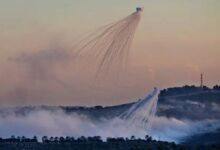 Israel Escalates Southern Lebanon Attacks with Banned Phosphorus Munitions /Israel , Lebanon , Southern Lebanon , Phosphorus Bombs , Artillery Attacks