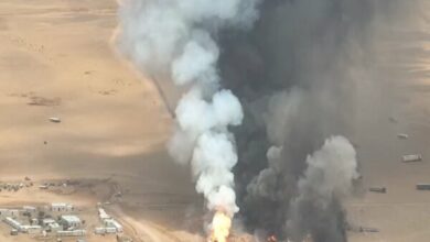 Yemen Forces Strike Saudi Military Convoys with Domestic Missiles /Yemen , Saudi Arabia , military equipment , missiles , Al-Wadi'ah camp