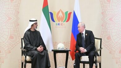 Putin Expresses Confidence in Middle East Improvement, Highlights UAE Ties /Vladimir Putin , UAE , Russia , Middle East , BRICS summit