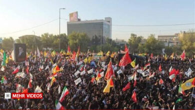 Supporters Chant 'Labbaik Sayyid Mujtaba' in Najaf /Najaf , Religious Gathering , Islamic Devotion , Sayyid Mujtaba , Solidarity