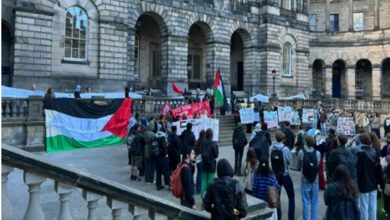 Edinburgh University Staff and Students Protest Against Israeli Regime /University of Edinburgh , Israel , Gaza , Protest , Student activism
