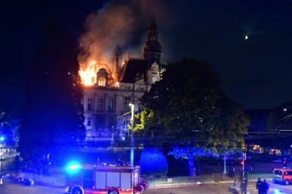 Historic Limoges City Hall Engulfed in Flames Amidst Nationwide Protests in France /Limoges , France protests , cost of living , historic building fire , public unrest