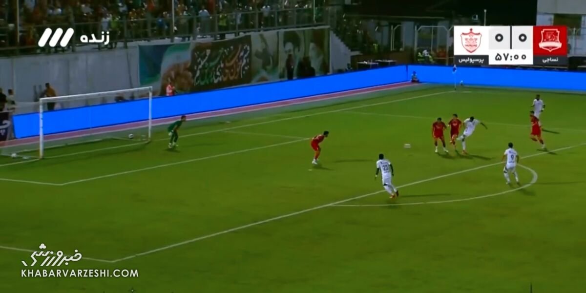محمدمهدی محبی، گل اول پرسپولیس برابر نساجی را به ثمر رساند