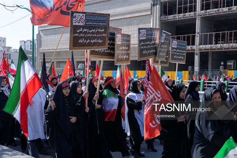چفیه بر دوش دختران خرم‌آبادی؛ روایت حضور در رزمایش جان‌فدا