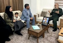 دیدار فرمانده کل سپاه پاسداران با خانواده شهدای استان قزوین