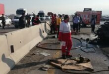 عارضه قلبی راننده علت حادثه مرگبار اتوبان کاشان-قم+عکس