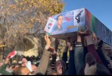 مراسم استقبال از پیکر شهید مدافع حرم «الیاس چگینی» در قزوین برگزار شد