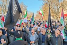 اجتماع مردم همدان در محکومیت حادثه تروریستی کرمان