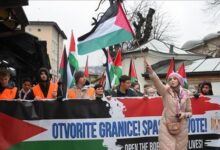 تجمع هواداران فلسطین در پایتخت بوسنی و اعلام انزجار از اسرائیل