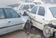 تصادفات زنجیره‌ای در کرمانشاه با اولین بارش برف زمستانی