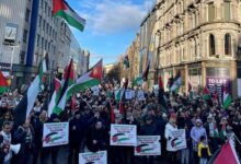 تظاهرات پرشور مردمی در حمایت از فلسطین در «بلفاست» و «دوبلین»