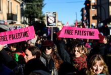 درگیری پلیس ایتالیا با حامیان فلسطین