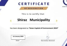 شیراز پایتخت محیط زیست آسیا شد