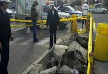 فرونشست زمین در خیابان کارگر جنوبی تهران
