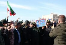 پیکر سردار شهید مدافع حرم «حسین محمدی» در پردیس تشییع شد+عکس