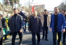 حضور وزیر دفاع در راهپیمایی