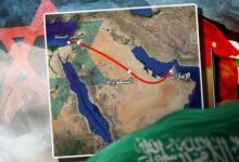 صف کامیونهای حامل کالا از امارات و عربستان برای اسرائیل+فیلم