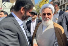 حجت‌الاسلام ناطق نوری در راهپیمایی روز قدس حاضر شد