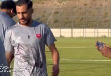 تمرین پرسپولیس در ترکیه با پیراهن 'چو ایران نباشد تن من مباد'