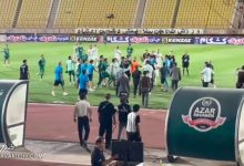 درگیری بازیکنان شمس آذر و آلومینیوم در پایان بازی لیگ برتر